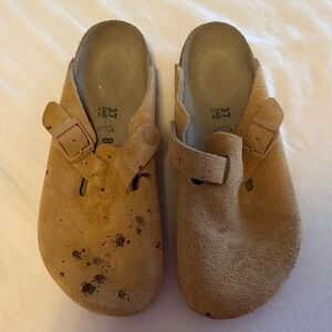 Birkenstock Tan Suede Women's Slippers